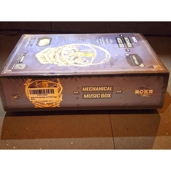 ROKR 3D Wooden Puzzle Mechanical Music Box Starry Night DIY Model Kit New Sealed - Picture 6 of 6